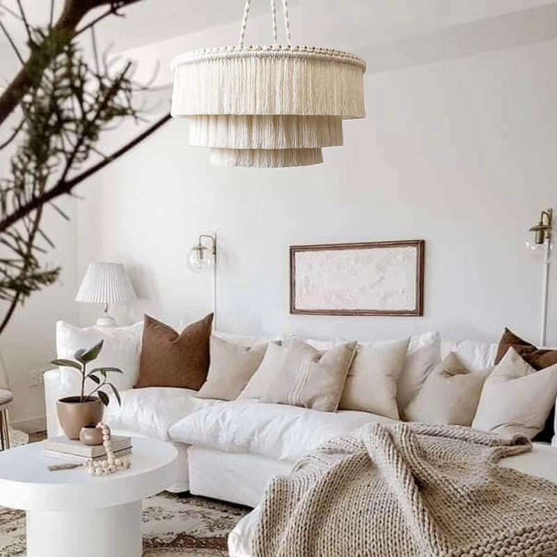 BoheemseHandgeweven Wandtapijt Lampenkap - Scandinavische stijl Hanglamp
