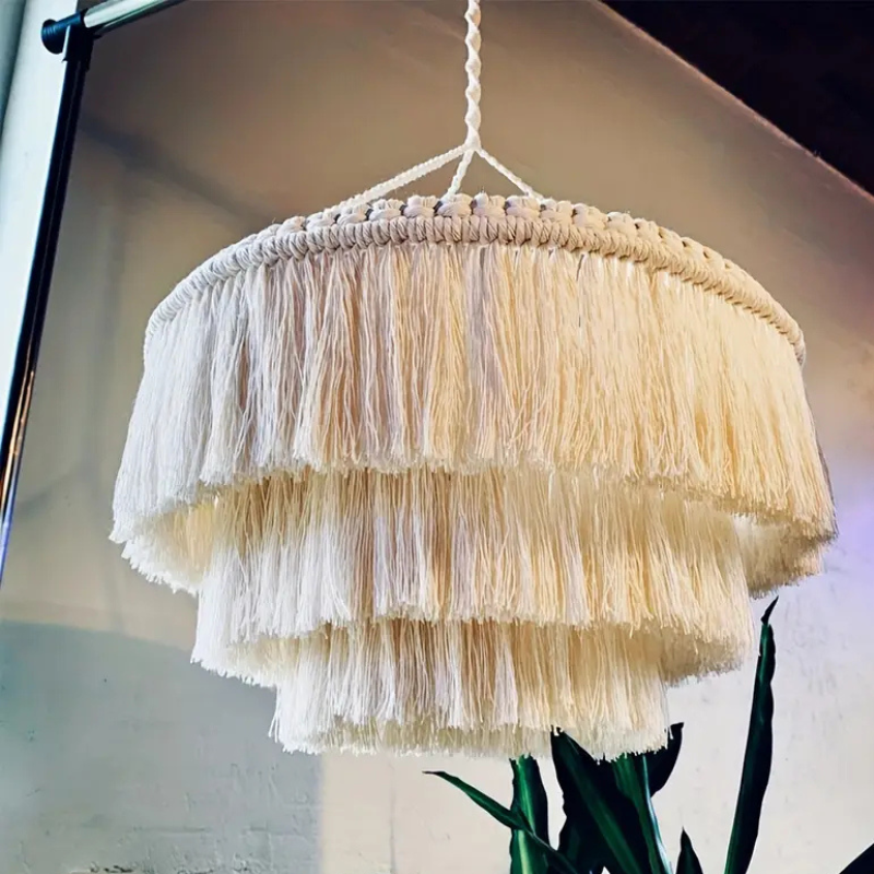 BoheemseHandgeweven Wandtapijt Lampenkap - Scandinavische stijl Hanglamp