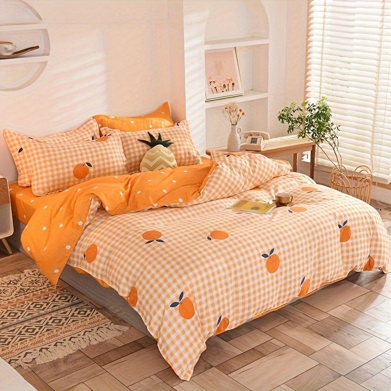 Oranje Print Dekbedovertrekset 3st