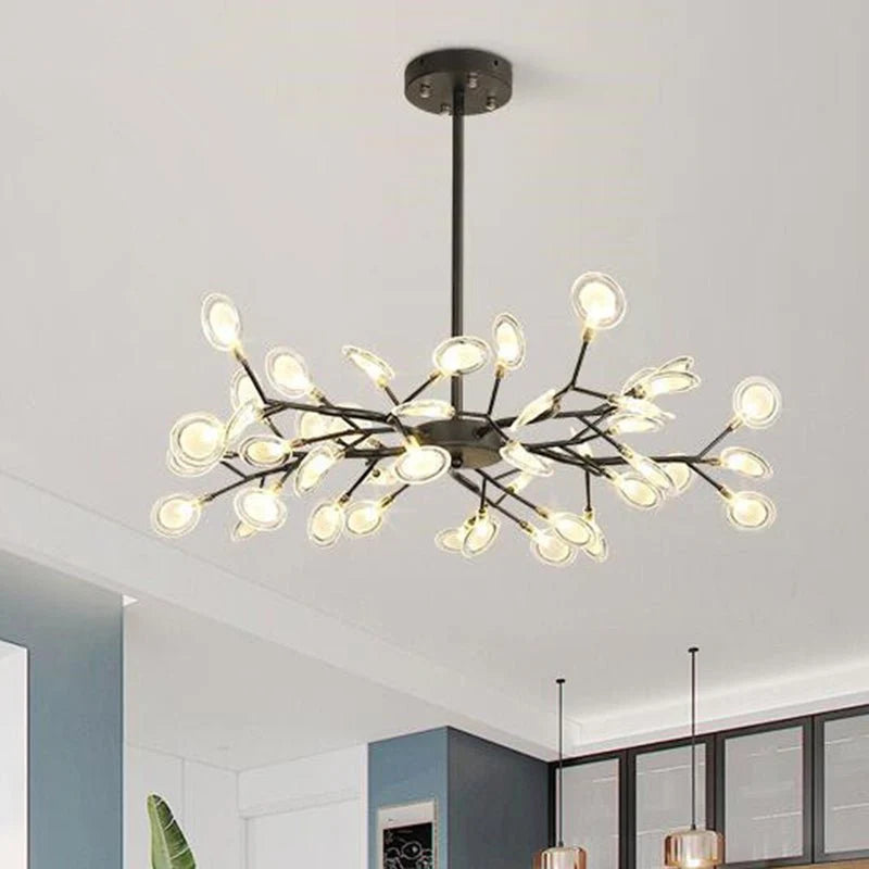 Branched LED Kroonluchter – Minimalistisch Vuurvliegdesign