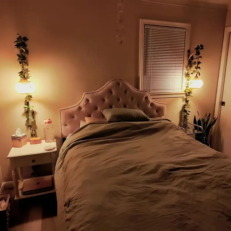 Bamboe Wandlamp – Handgeweven Lantaarn met Stekker