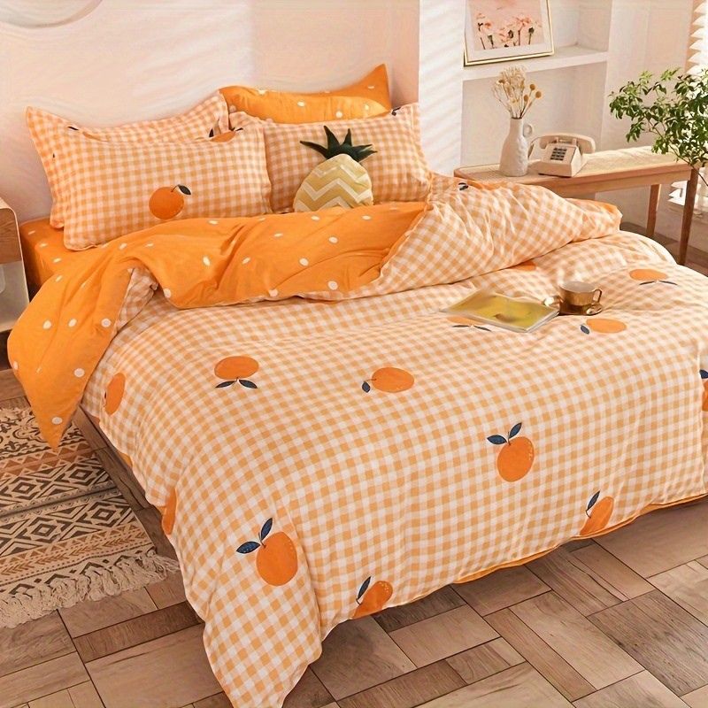 Oranje Print Dekbedovertrekset 3st