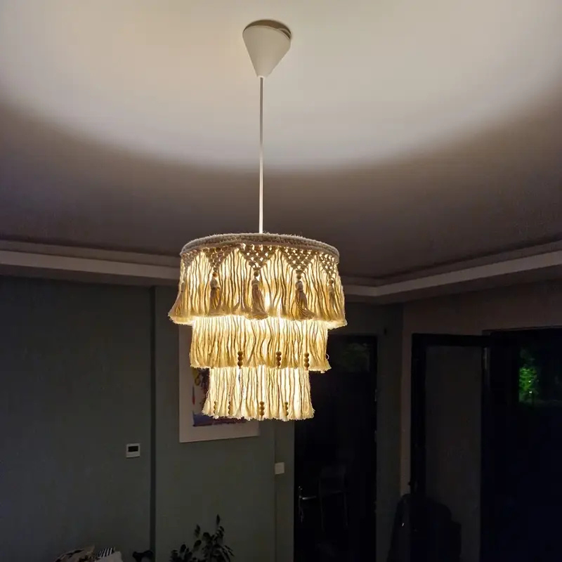 BoheemseHandgeweven Wandtapijt Lampenkap - Scandinavische stijl Hanglamp