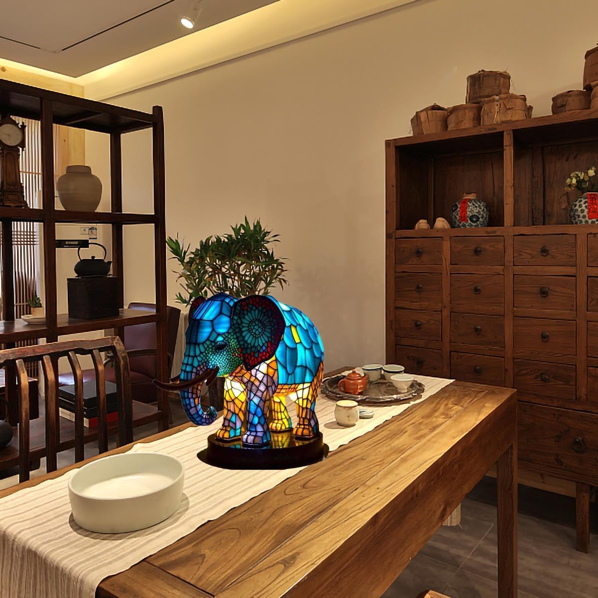 FaunaFresco Handgeschilderde Glazen Tafellamp