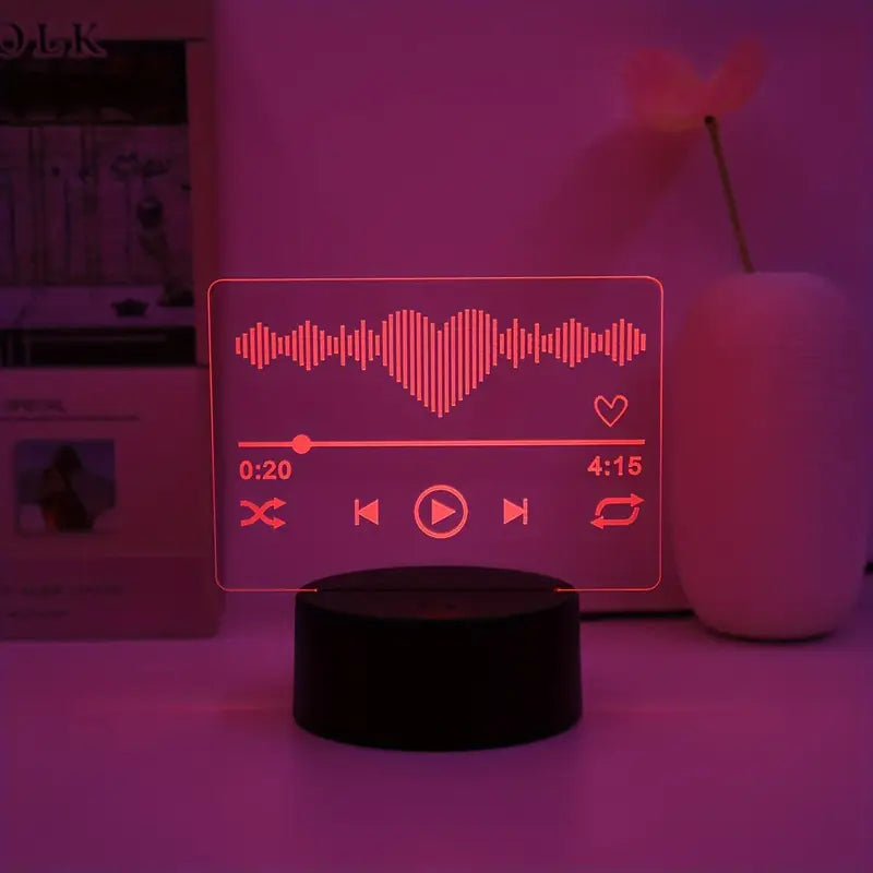 3D Muziekspeler Nachtlamp met Kleureffecten