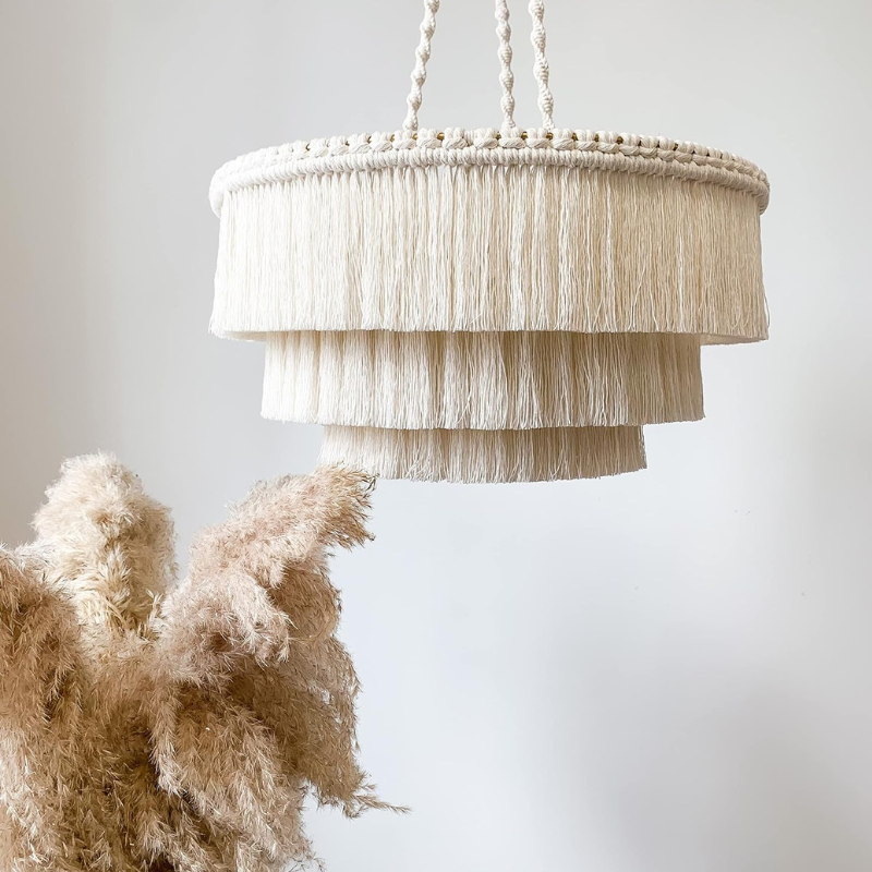 BoheemseHandgeweven Wandtapijt Lampenkap - Scandinavische stijl Hanglamp