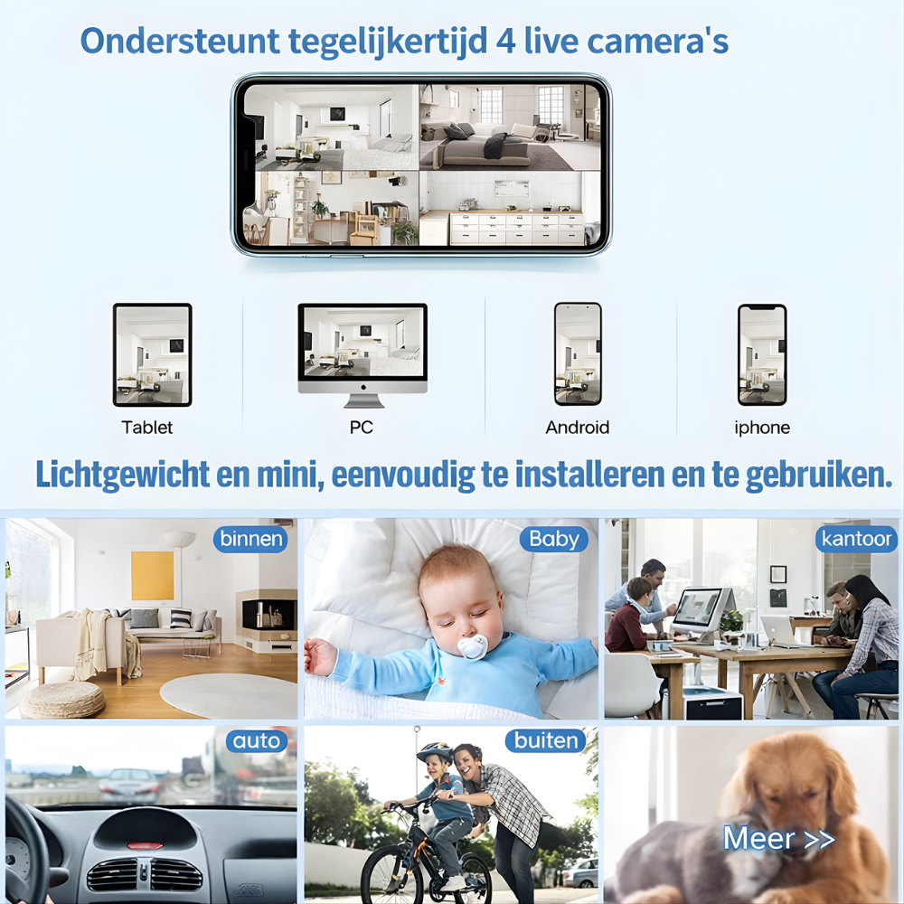 Beveiligingscamera Mini WiFi Camera Nachtzicht