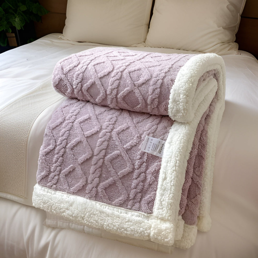 Deken Tweezijdige Fleece Plaid Bed Bank Winter Warmte