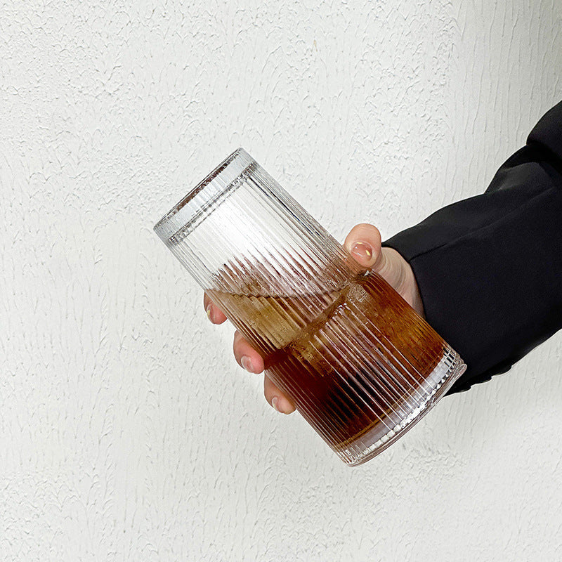 Glazen Moderne Geribbelde Drinkglazen Set