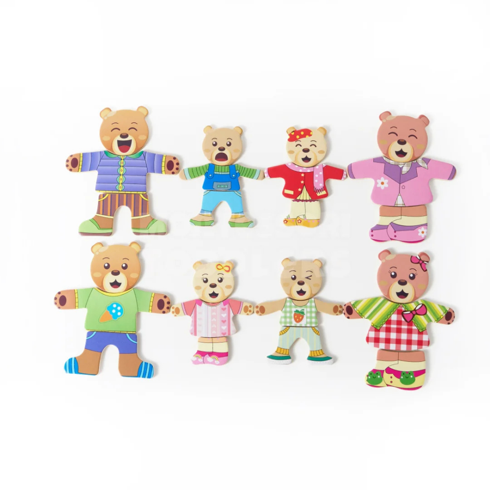 Educatief Speelgoed Houten Puzzel Emoties Kleding Combineren