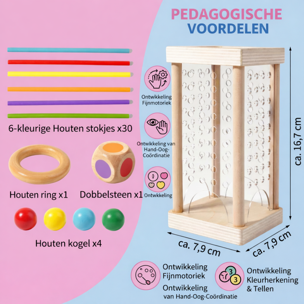Houten Behendigheidsspel Montessori Motoriek Educatief Speelgoed