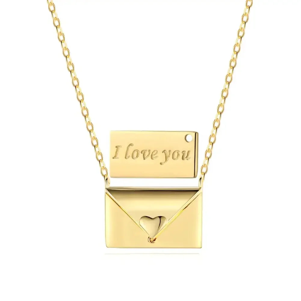 Ketting Envelop Minimalistisch Zirkonia Sieraad Cadeau