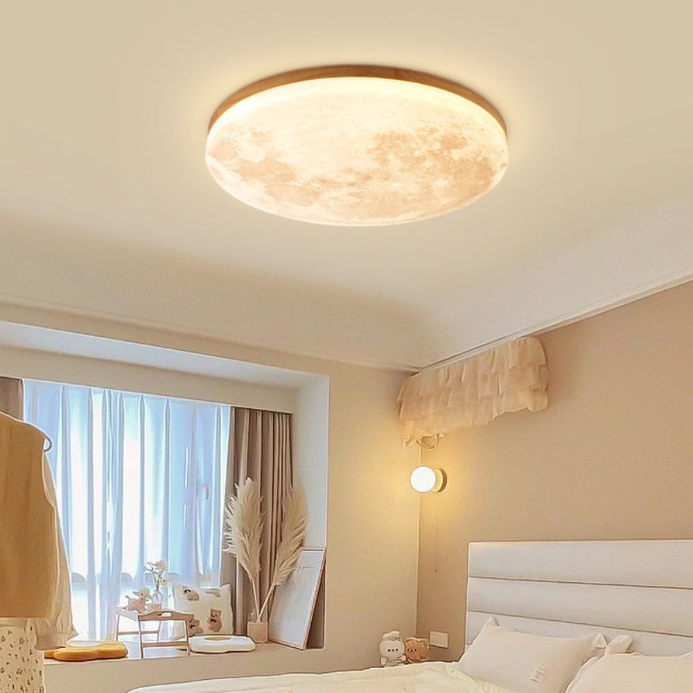 Plafondlamp LED Rond Modern Hout Acryl Woonkamer