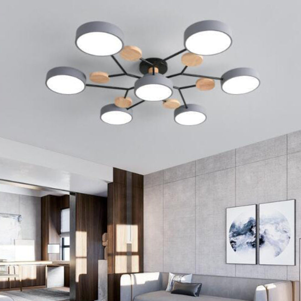 Plafondlamp LED Scandinavisch Hout Metaal Woonkamer