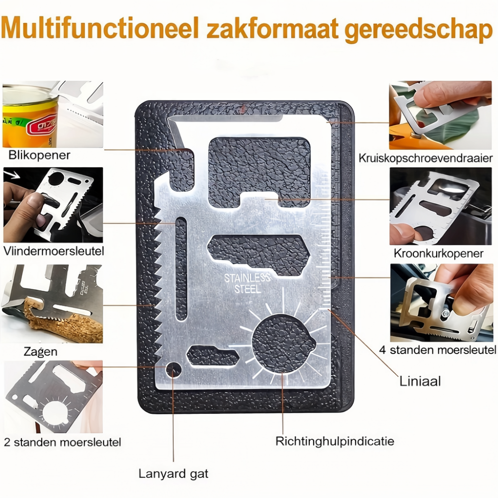 Survival Kit Outdoor Noodgereedschap RVS Multitool Set