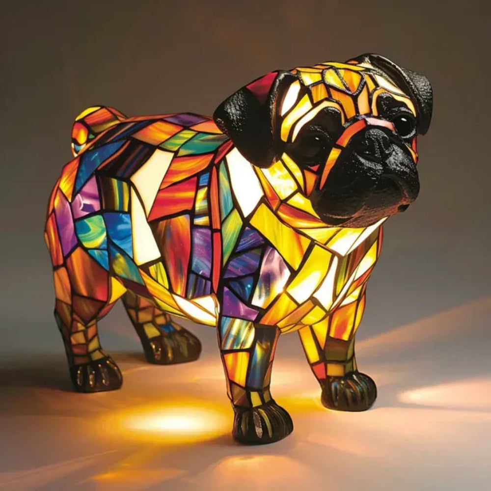 Tafellamp Glas-in-lood Hond Decoratieve LED Verlichting