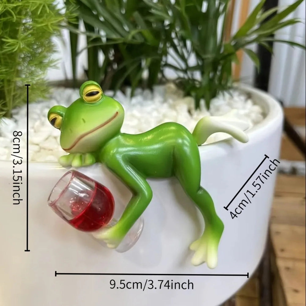 Tuindecoratie Bloempot Hanger Kikker Resin Humor Design
