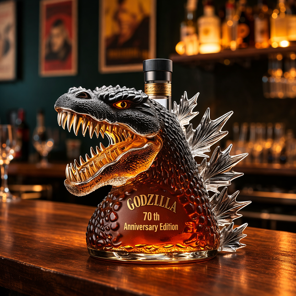 Whiskey Karaf Glazen Sculptuur Dinosaurus Decoratief