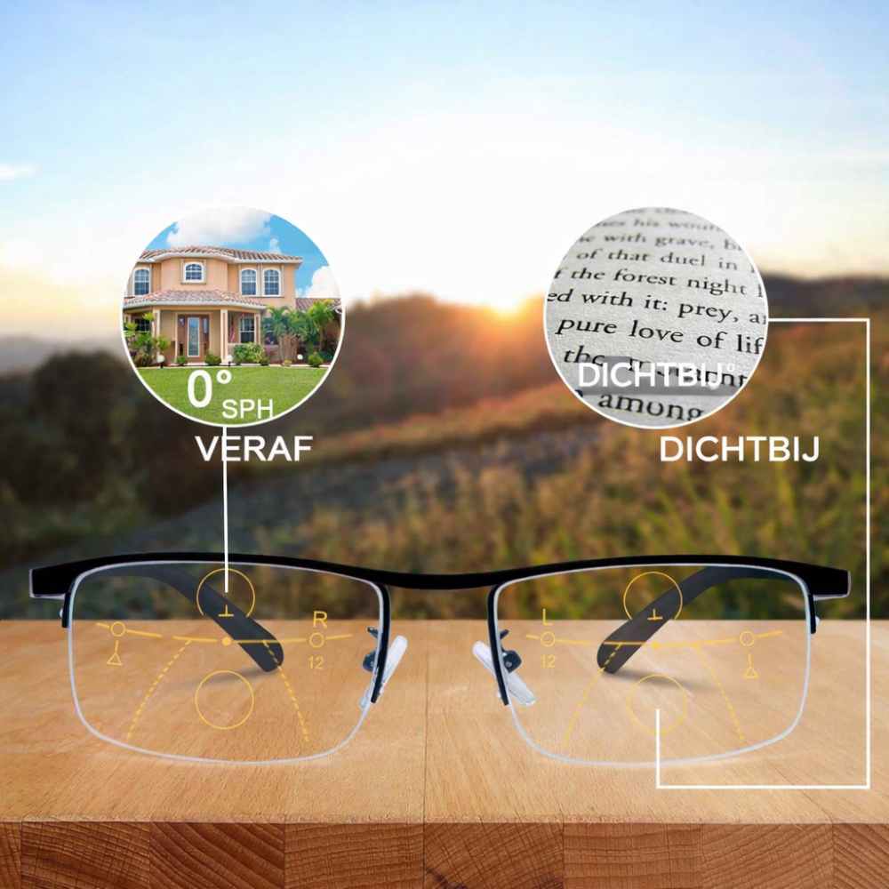 Leesbril Progressief Titanium Fotochromisch Blauwlichtfilter