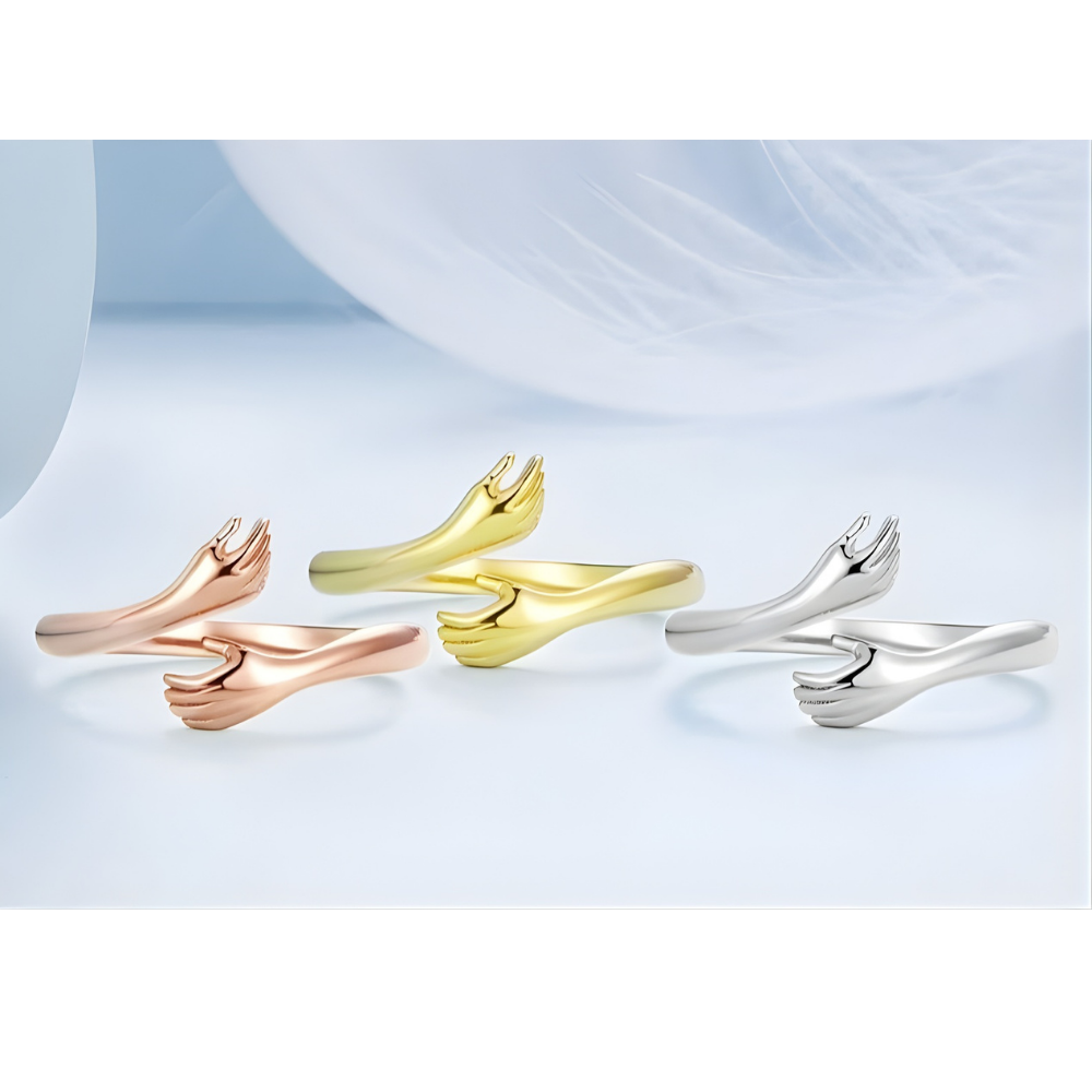Dames Ring Verstelbaar Zilver Knuffel Design Sieraad