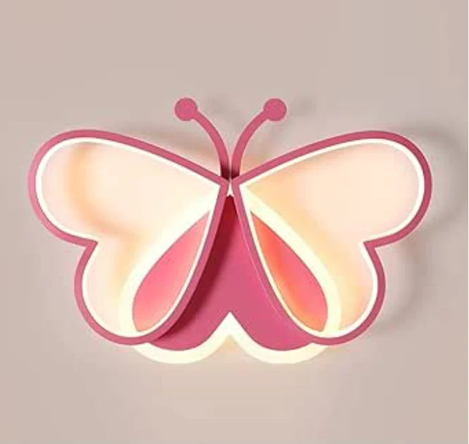 Vlinder Plafondlamp – 3-Kleuren LED – Roze Design voor Kinderkamer en Woonruimte