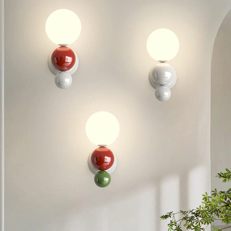 Moderne Crèmekleurige Smeedijzeren Bolvormige Wandlamp