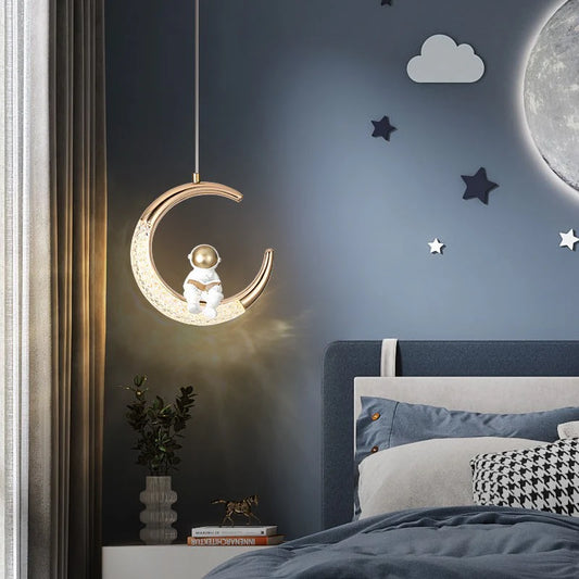 Modern Astronaut Maan LED Kinder Hanglamp