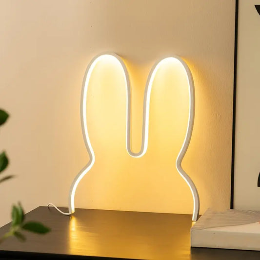 Schattige Konijn LED Wandlamp – USB Aansluiting & Dimbaar in Drie Kleuren