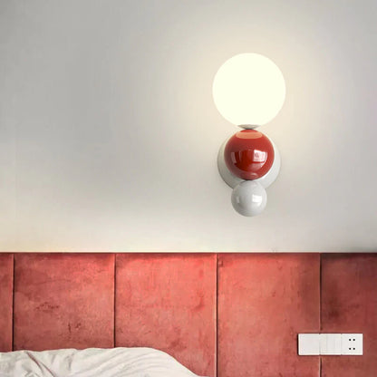 Moderne Crèmekleurige Smeedijzeren Bolvormige Wandlamp