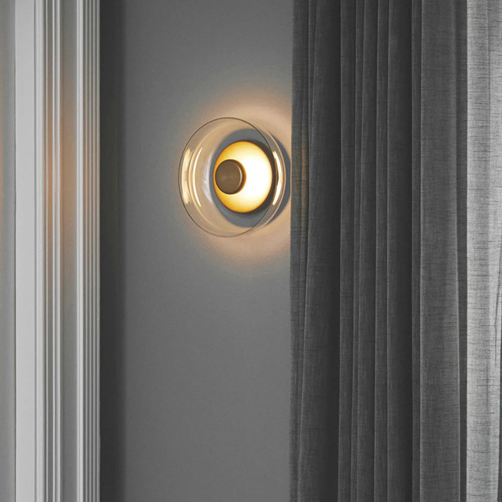 Moderne Duidelijk Ronde LED Glazen Wandlamp