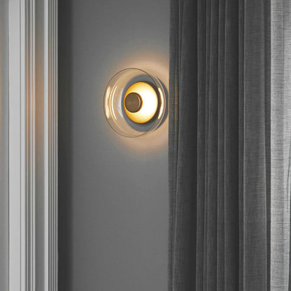 Moderne Duidelijk Ronde LED Glazen Wandlamp