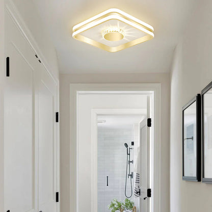 Gouden Kristallen LED Plafondlamp voor Hal – Elegante Sfeer in Slaapkamer en Gang