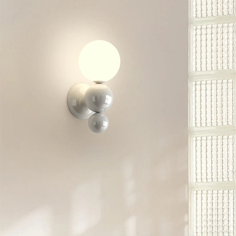 Moderne Crèmekleurige Smeedijzeren Bolvormige Wandlamp
