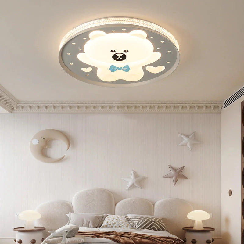 Hedendaagse Kinderen Ronde Beer LED Plafondlamp