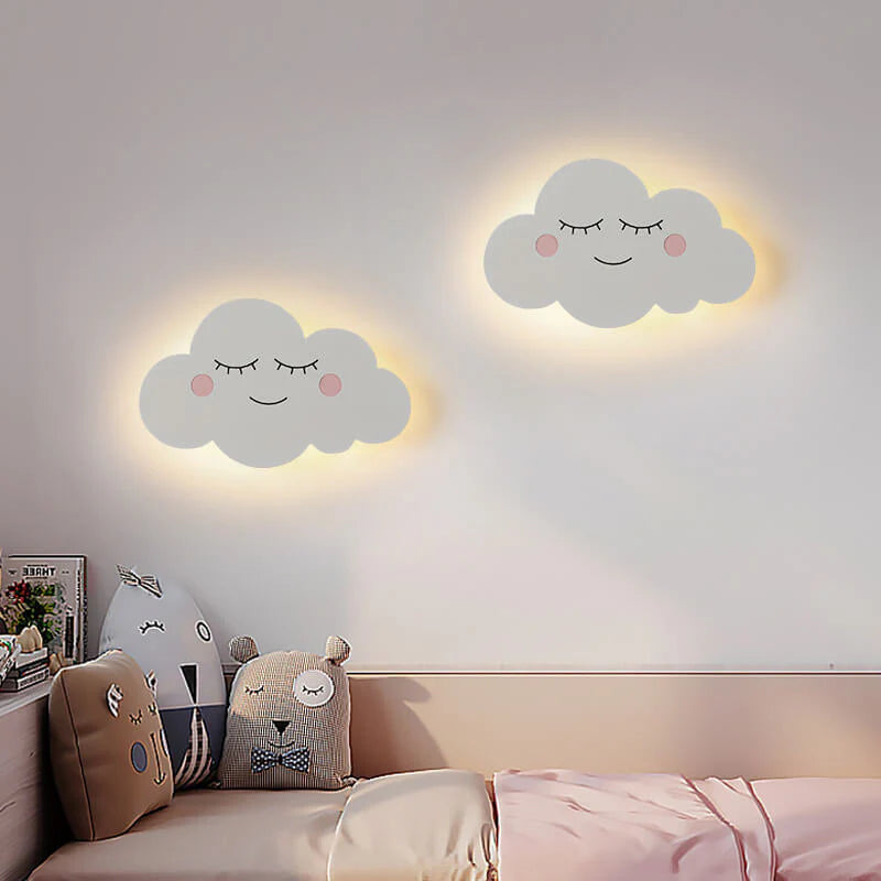Noordse Creatieve Wolken Emoji LED Wandlamp