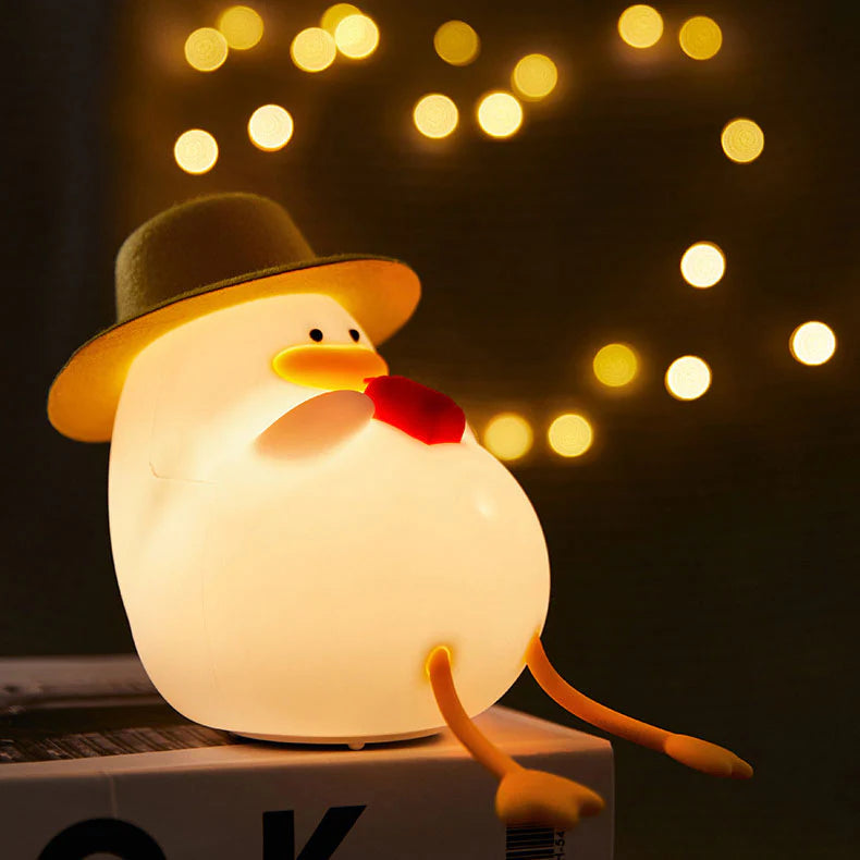 Schattige Siliconen Eend LED Nacht Tafellamp