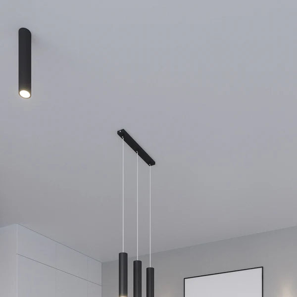 Strakke Zwarte Buis Plafondlamp 30cm