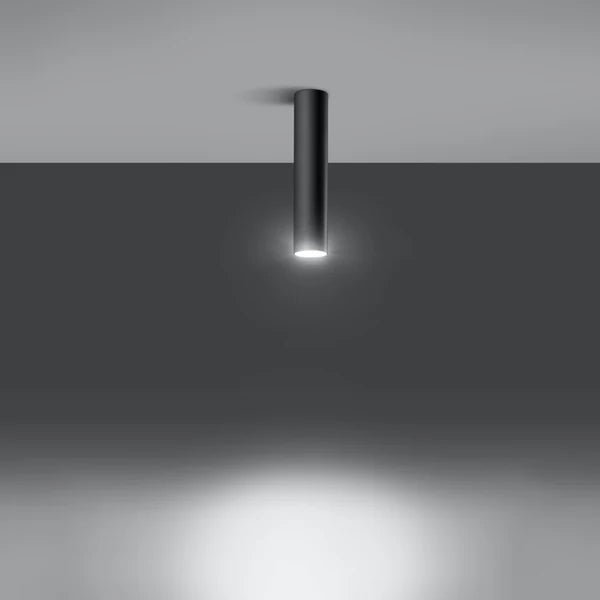 Strakke Zwarte Buis Plafondlamp 30cm