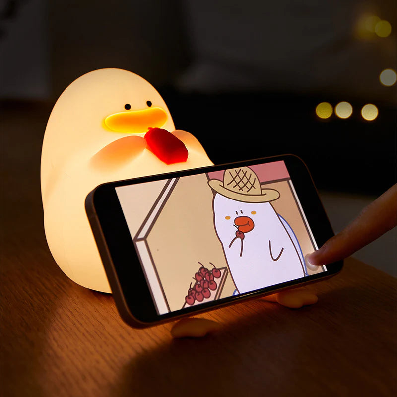 Schattige Siliconen Eend LED Nacht Tafellamp