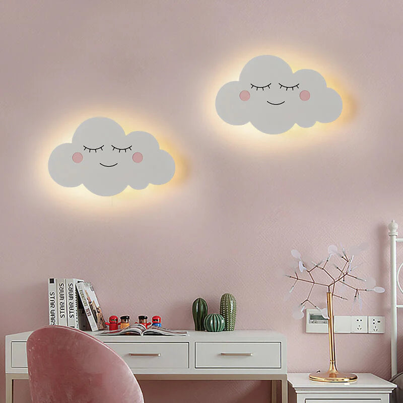 Noordse Creatieve Wolken Emoji LED Wandlamp