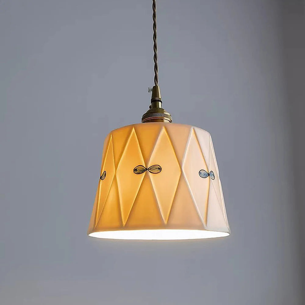 Retro Klassiek Keramisch Wit Hanglamp
