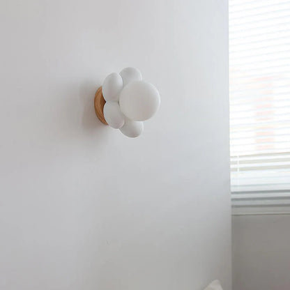 Moderne Bloemen Wandlamp van Glas en Keramiek