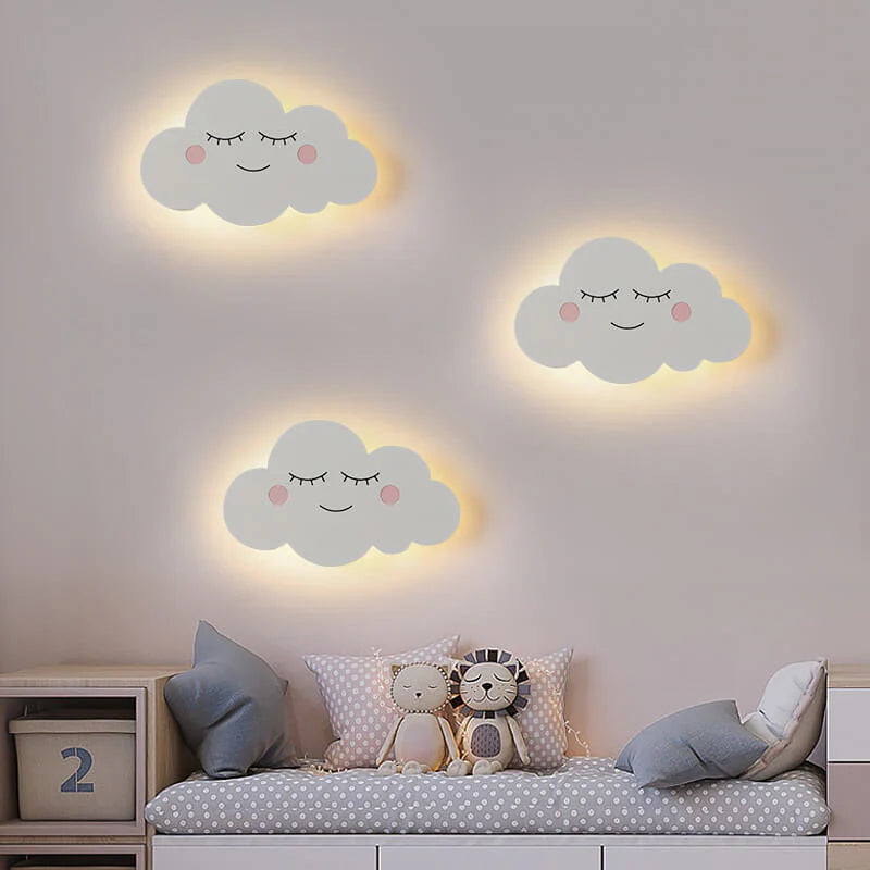 Noordse Creatieve Wolken Emoji LED Wandlamp