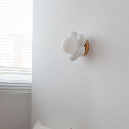 Moderne Bloemen Wandlamp van Glas en Keramiek