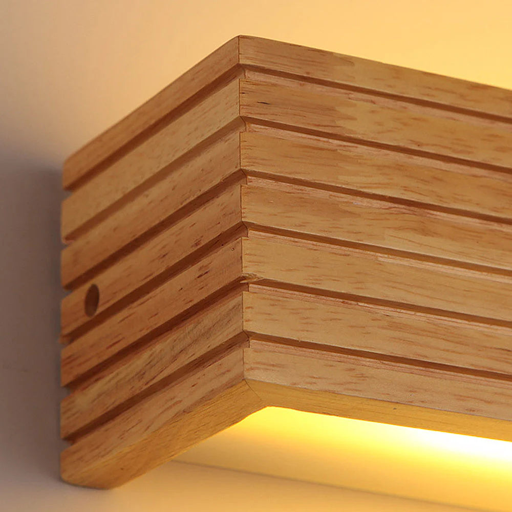 Minimalistische Houten Rustieke LED Wandlamp
