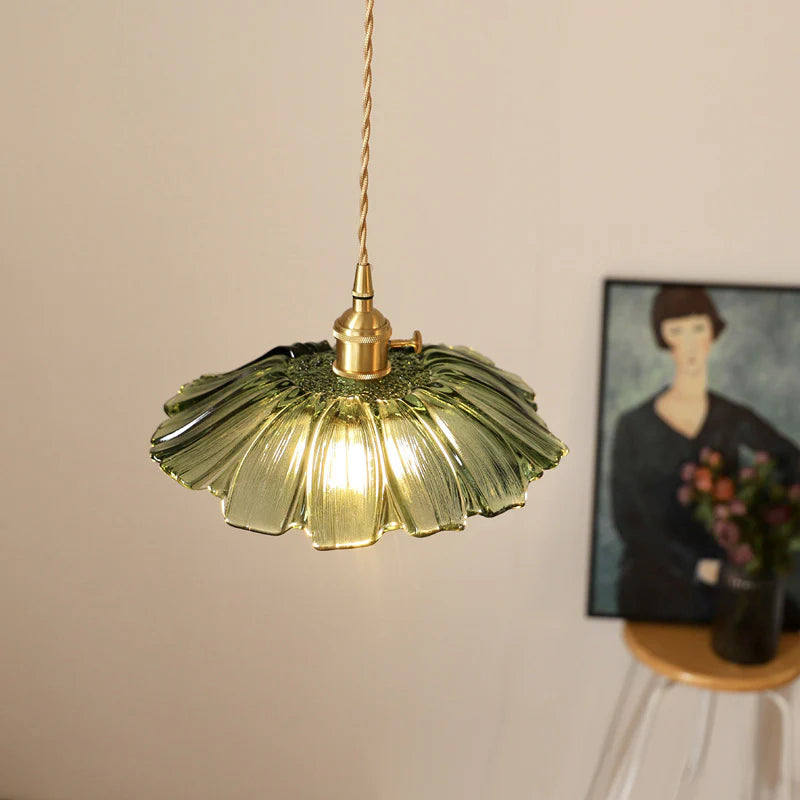Retro Bloemvorm Glazen Hanglamp