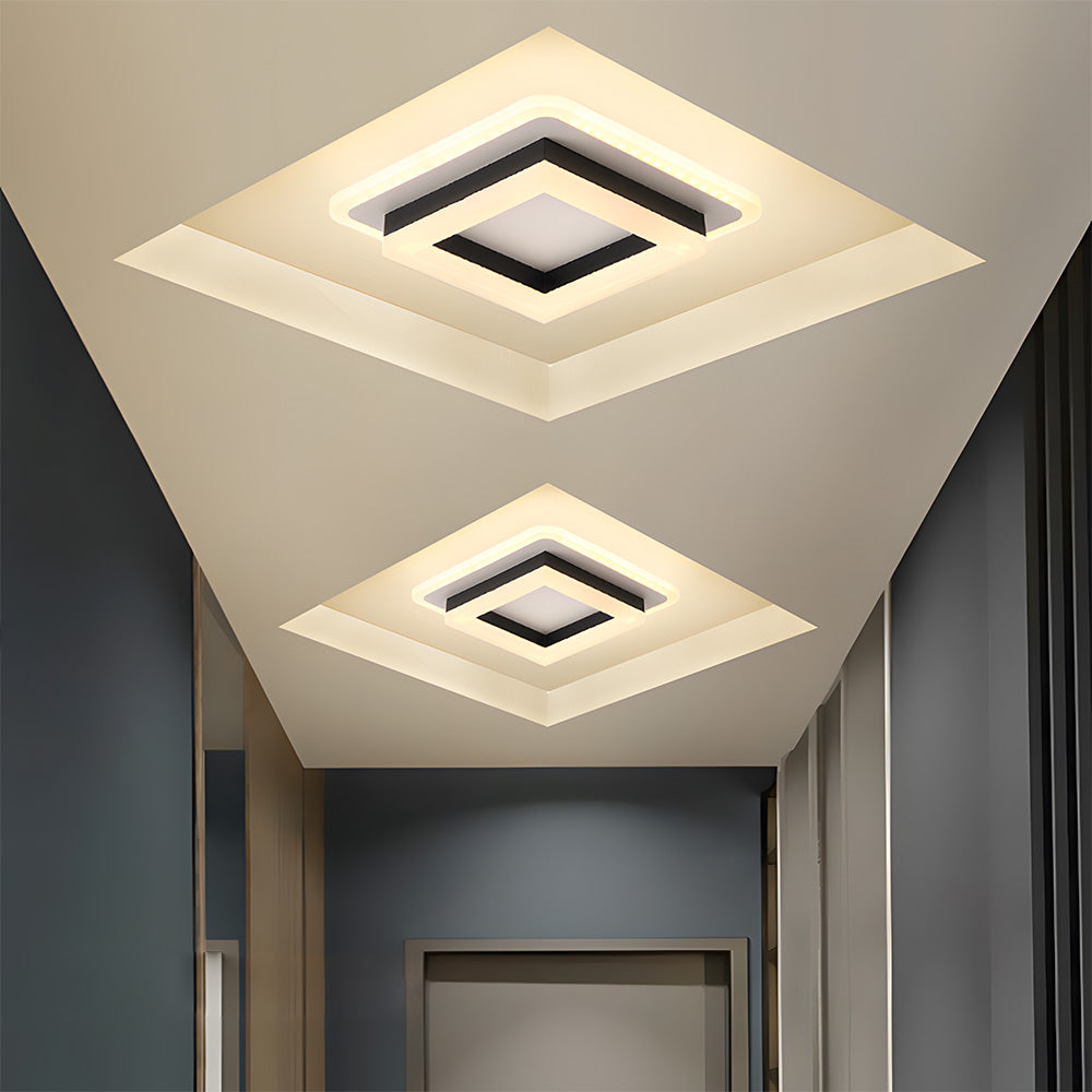 Vierkante LED Plafondlamp – Modern Zwart Ontwerp voor Slaapkamer en Gang 4