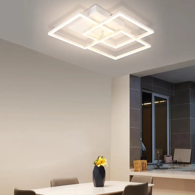 Dimbare LED Plafondlamp met Afstandsbediening en Modern Geometrisch Design
