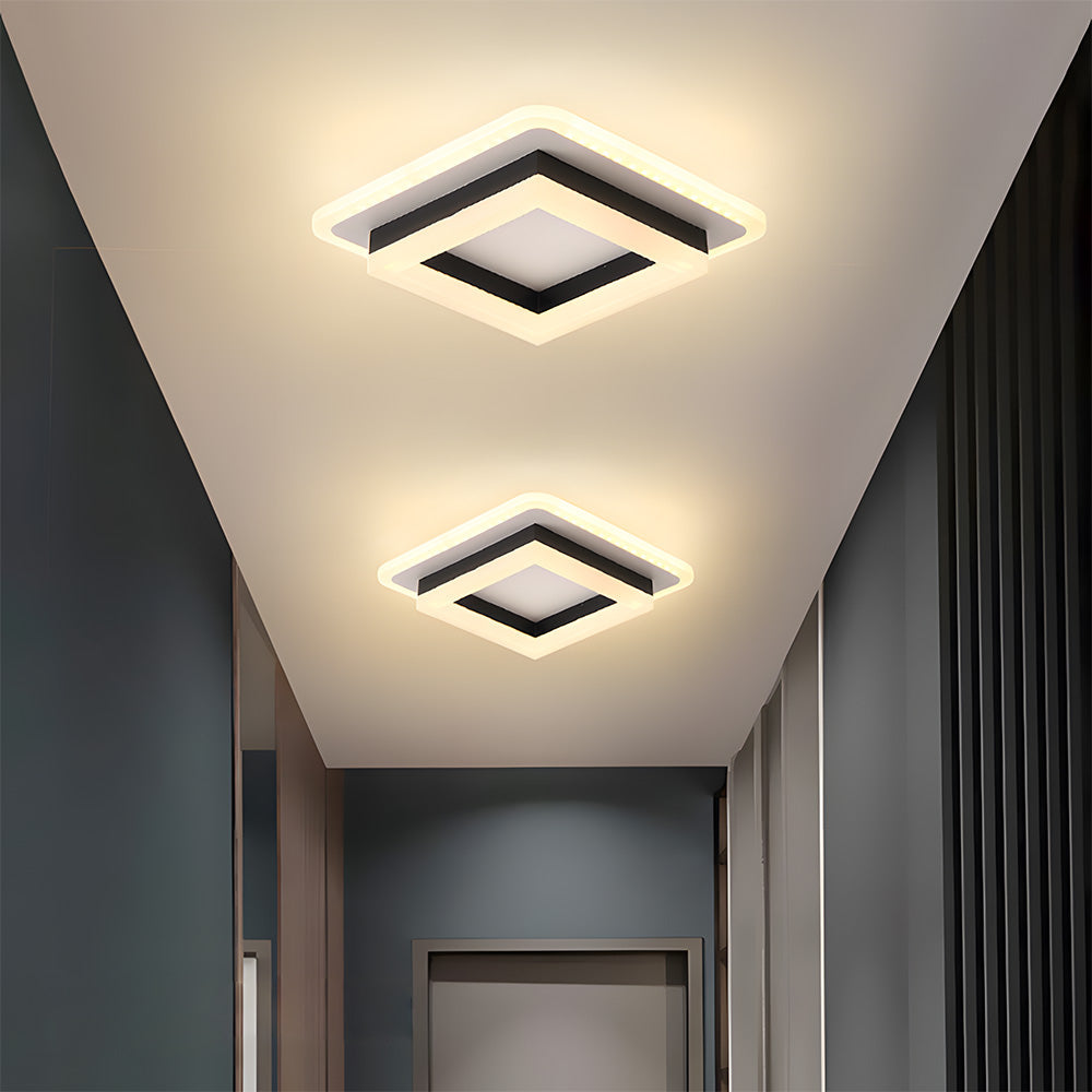 Vierkante LED Plafondlamp – Modern Zwart Ontwerp voor Slaapkamer en Gang 3