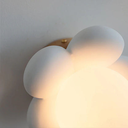 Moderne Bloemen Wandlamp van Glas en Keramiek